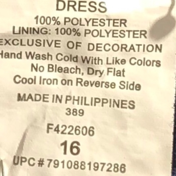 Rare Editions Navy Blue 3/4 Sleeve Lace Dress Sz16 - Picture 6 of 6